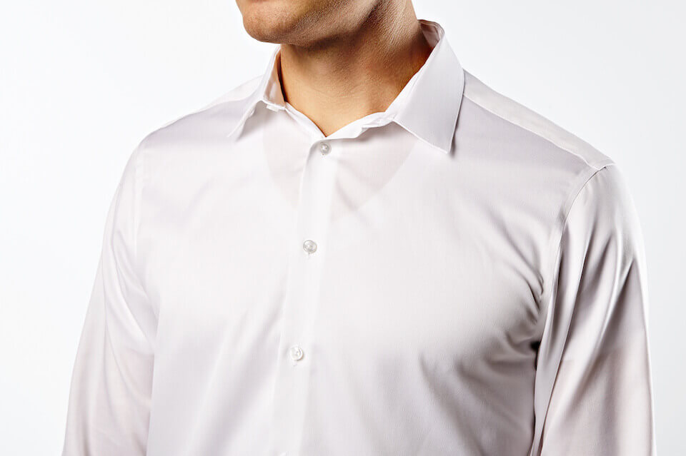 When you wear a white undershirt it shows through your dress shirt.