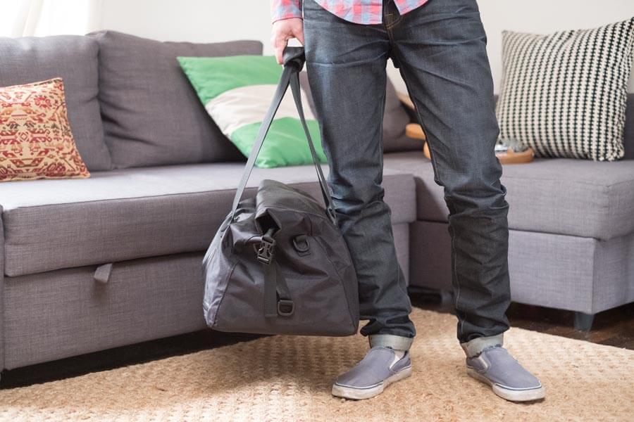 Profile view of Tactical Rolltop Weekender Profile view of Tactical Rolltop Weekender